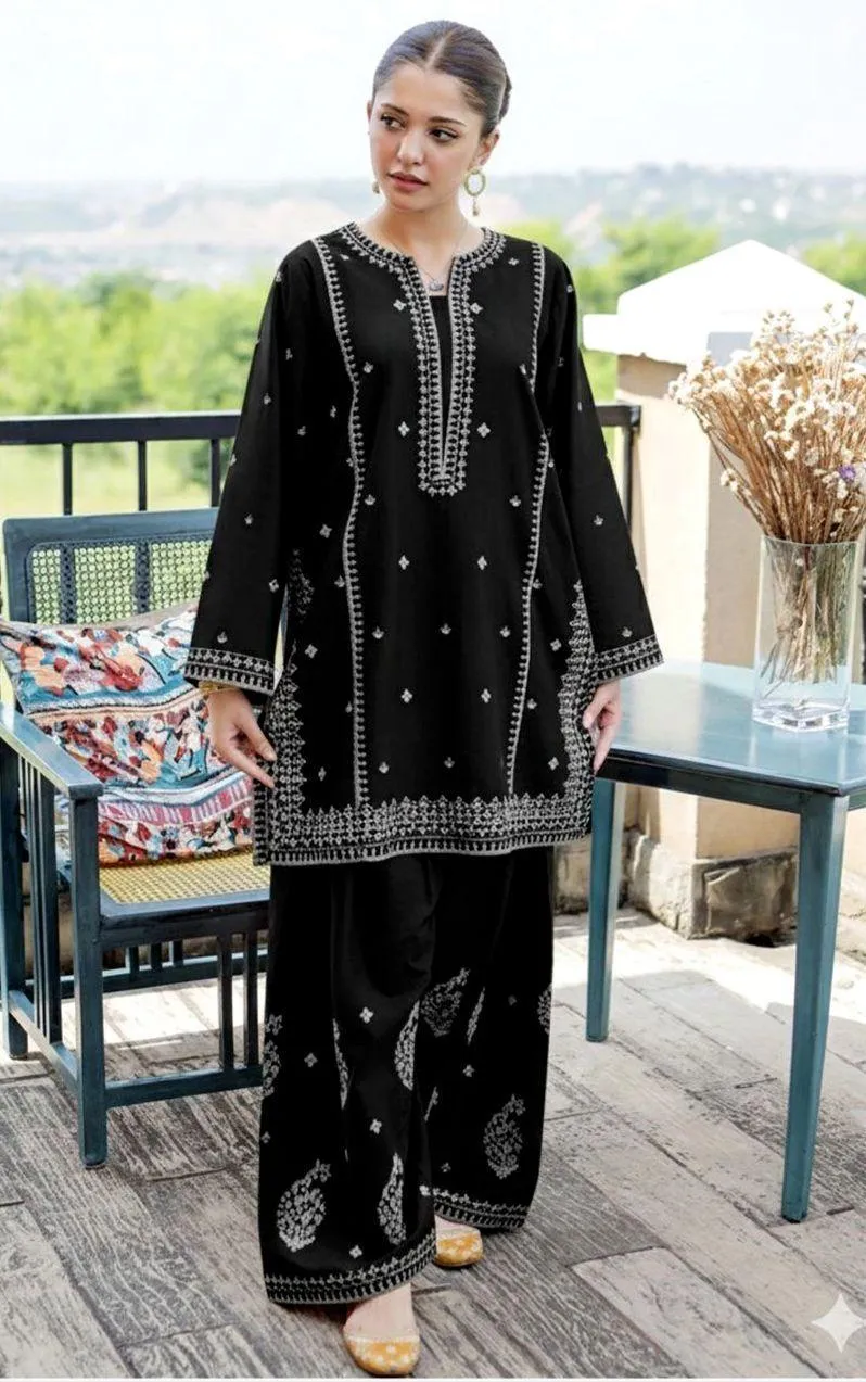 Green Embroidered Lawn 2Pcs Women Suit Party Wear