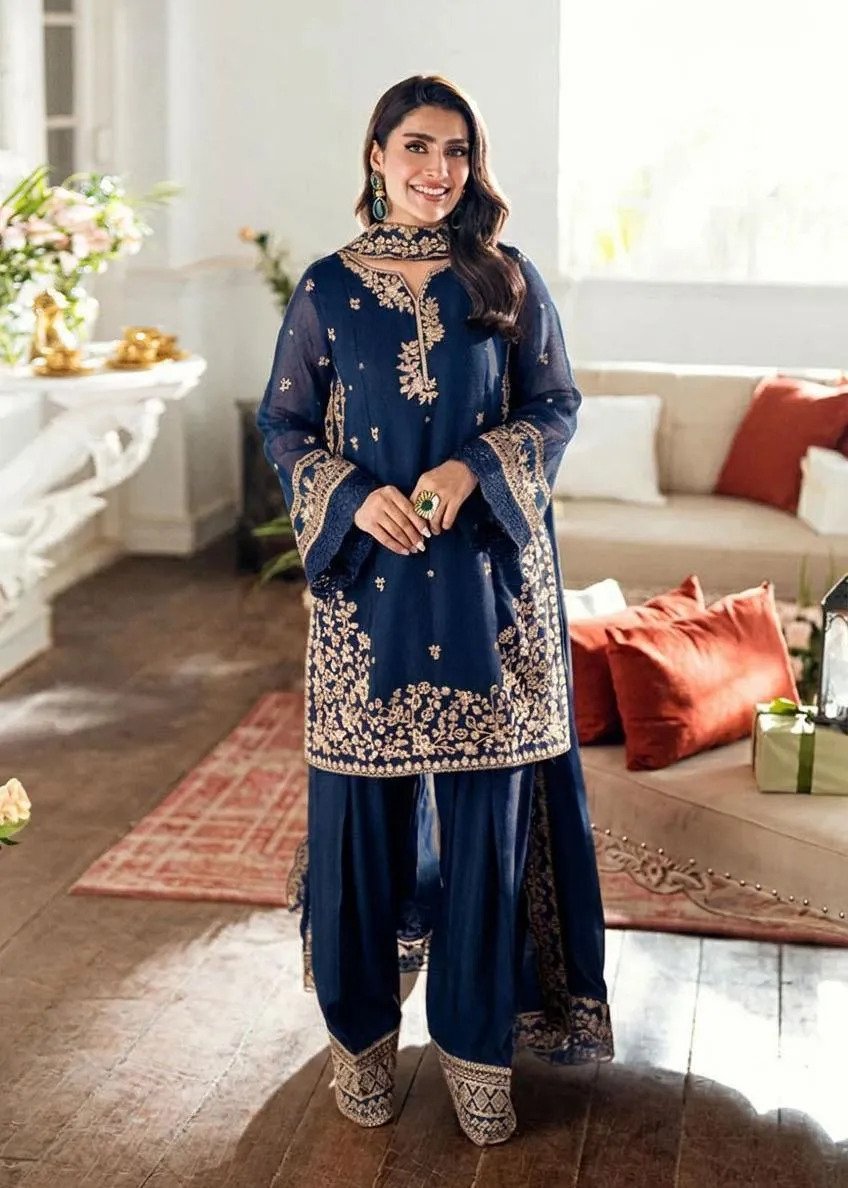 3 Pcs Women's Unstitched Plain Suit