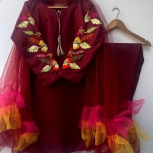 Stunning Women’s Stitched Suit Set – 3 Pcs with Embroidered