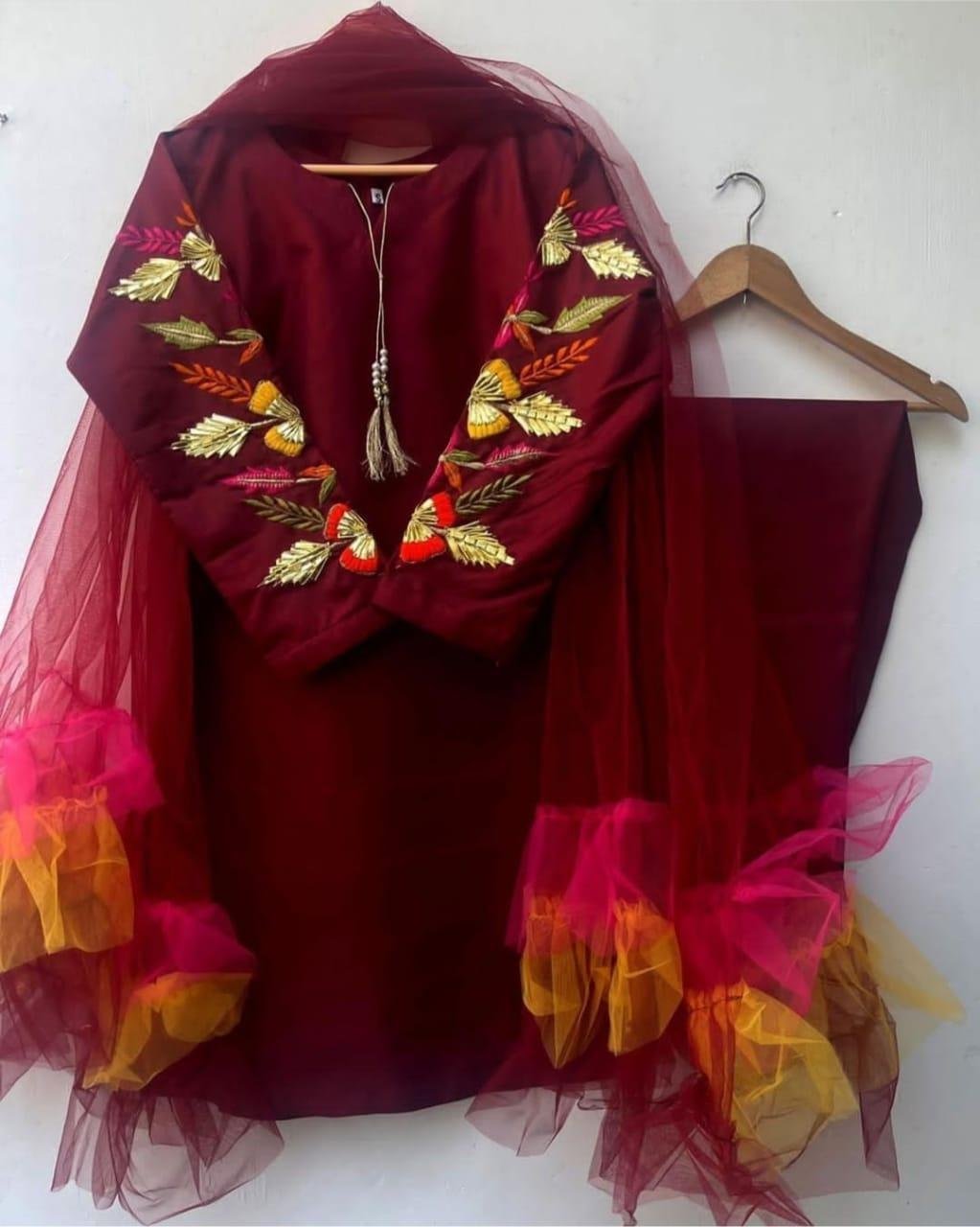 Stunning Women's Stitched Suit Set - 3 Pcs with Embroidered