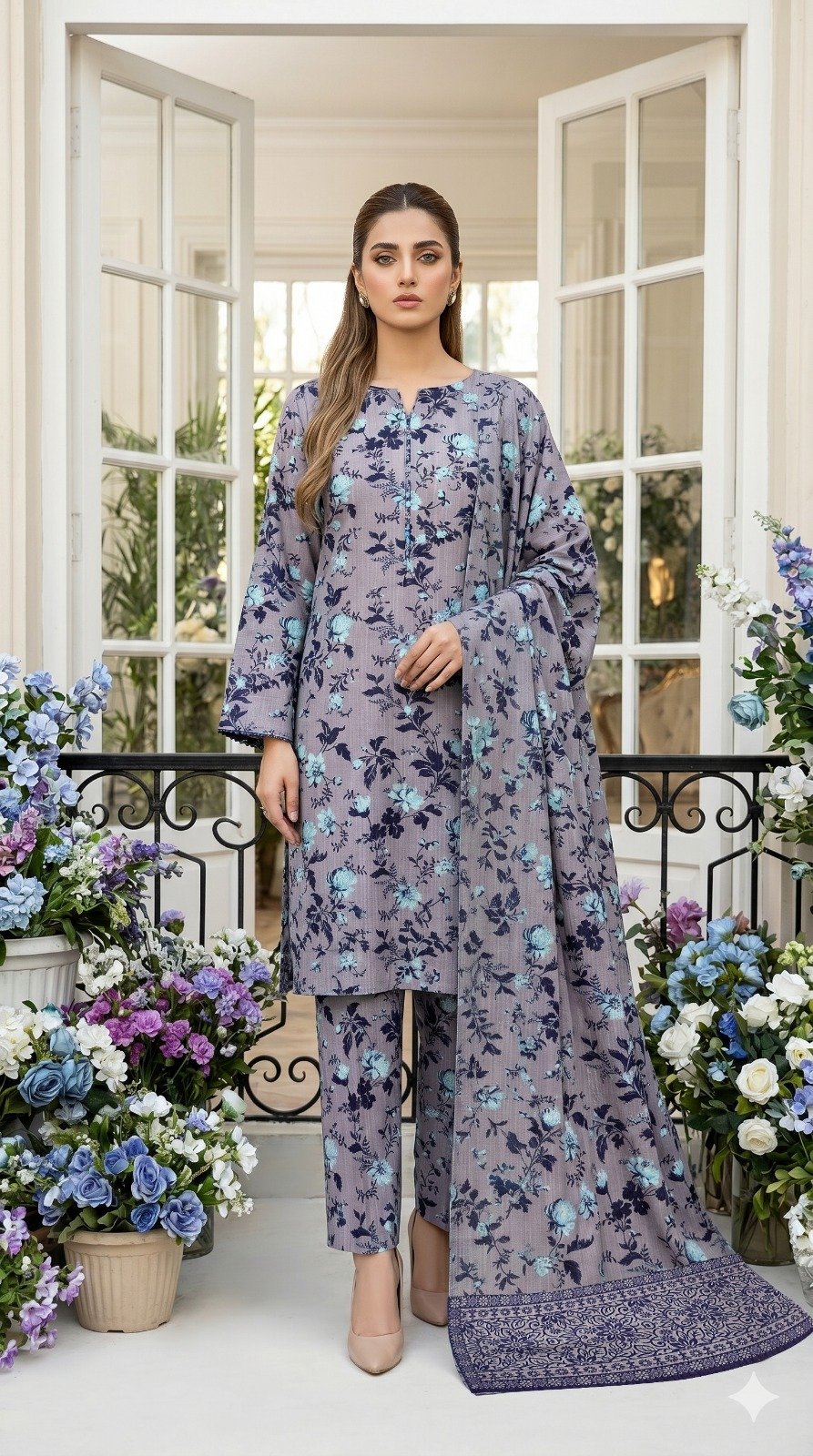 Floral Printed Lawn Suit