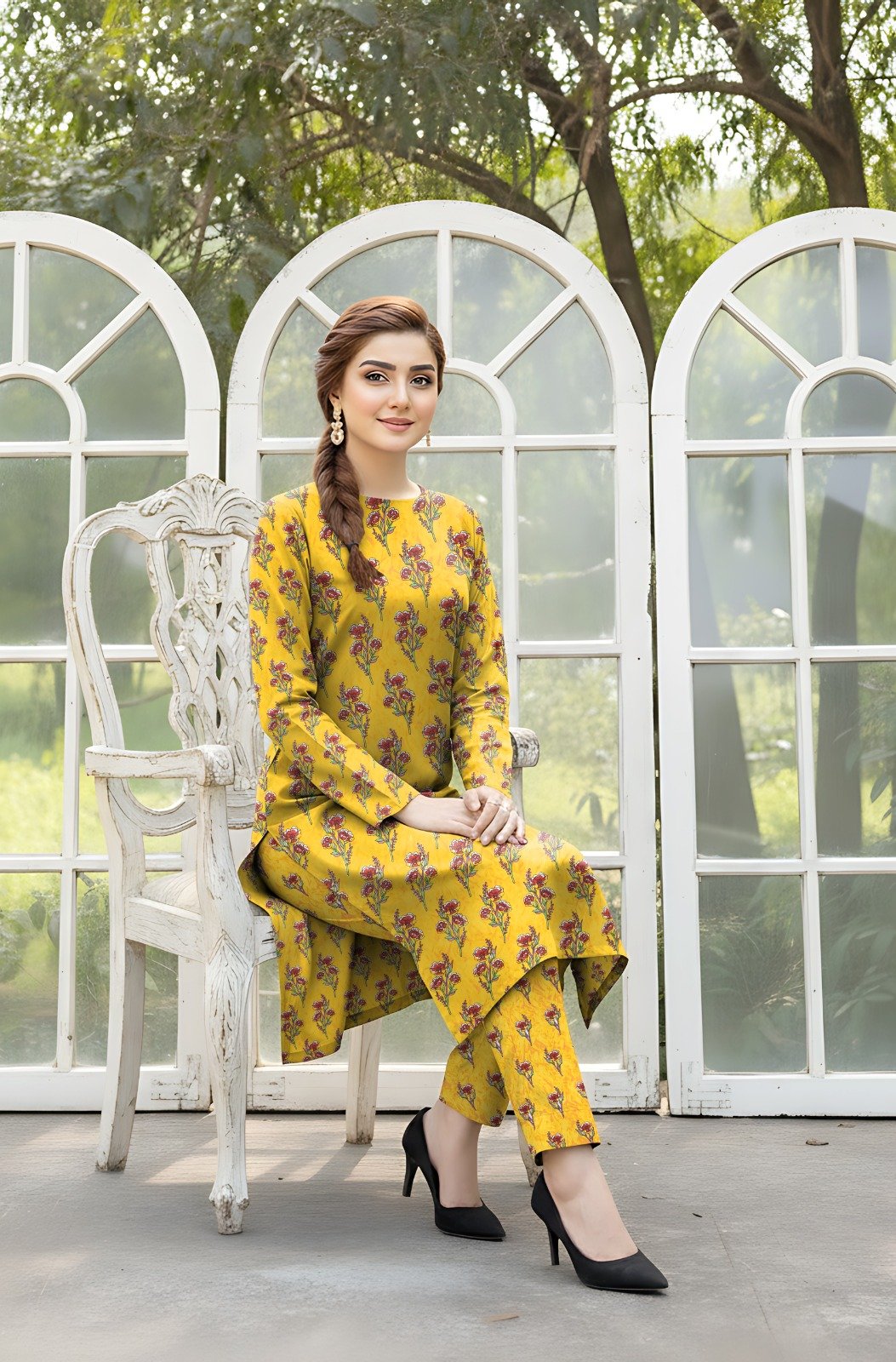 Elegant Magenta Printed 2 Piece Suit for Women