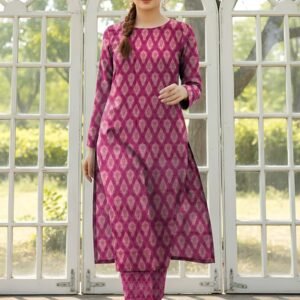 Elegant Magenta Printed 2 Piece Suit for Women